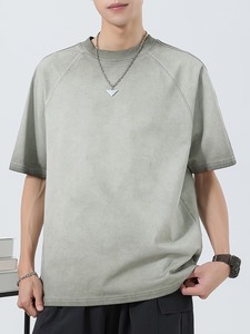 เสื้อยืดผู้ชายแบบวินเทจสั่งทำพิเศษ ล้างสีด้วยกรด ผ้าคอตตอนเนื้อหนา ระบายอากาศได้ดี สั่งซื้อขั้นต่ำน้อย - Product Image 1