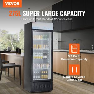 Frigorifero Commerciale per Bevande da 9,7 Cu.Ft/275L con Porta in Vetro, Espositore Refrigerato per Vini e Bevande - Product Image 2