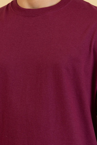 T-shirt en tricot pour homme personnalisé, effet délavé, streetwear, hip-hop, 100% coton, logo personnalisable, surdimensionné, vintage, écologique, respirant - Product Image 5