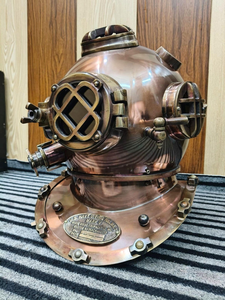 Casco de Buceo Mark V de la Marina de los Estados Unidos, Casco de Buceo de Metal de 18 Pulgadas para Aguas Profundas, Decoración Náutica Marítima, Réplica Vintage para Exhibición - Product Image 5