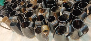 Polished Buffalo Horn Eco-Friendly Beer <b>Mug</b> with Handle Vintage Style Handmade Drinkware Natural Rustic Design <b>Large</b> Capacity - Product Image 3