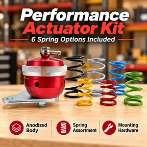 Nuevo Kit de Actuador de Alto Rendimiento, Válvula de Descarga Externa con 6 Opciones de Resorte, Cuerpo de Aluminio Anodizado Rojo, Ajuste Universal para Turbo - Product Image 1