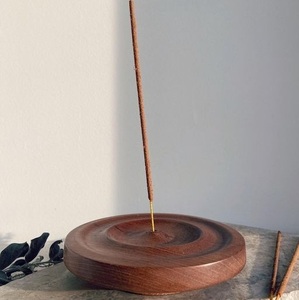 Brûleur d'encens artisanal en bois de manguier massif de qualité supérieure, support décoratif d'aromathérapie, attrape-cendres naturel, durable pour la saison d'automne - Product Image 2