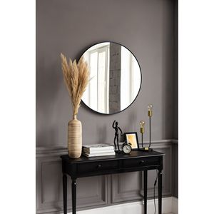 Petit miroir mural décoratif rond noir pour salle de bain ou salon - Product Image 3