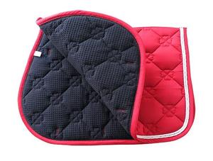 Tapis de selle personnalisé avec passepoil blanc et sangle de maintien pour l'équitation western – Protection pour le cheval - Product Image 4