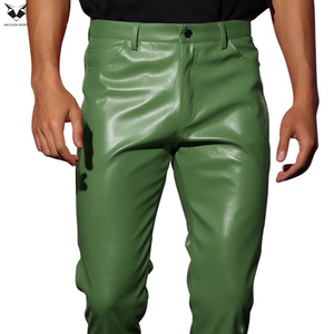 Good Supplier New Arrival Trendy Product Club Party Wear High Quality Skinny Fit <b>Shiny</b> Zippered <b>Slim</b> Fit Faux Leather Pants - Product Image 6