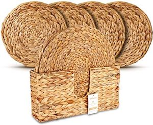 Handmade Modern Design Round <b>Wood</b> Natural Durable Eco-Friendly Table Mat Set - Product Image 1