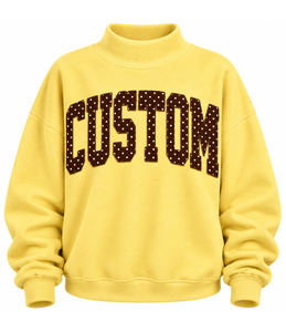 Sweat-shirt à col montant en molleton de coton pour femme, personnalisé avec logo brodé, coupe oversize, style streetwear doux, pull-over - Product Image 1