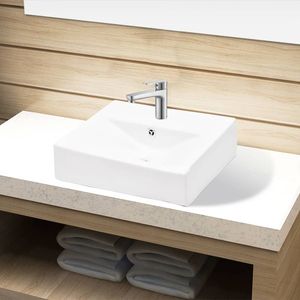 Ceramic White 18.3"x12.6"x4.5\" Bathroom <b>Basin</b> - Product Image 1