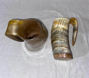 Tasse en corne de buffle naturelle de haute qualité avec poignée de haute qualité pour la bière vin hydromel/chope en corne à boire par FWE - Product Image 4