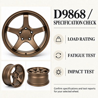 Jantes en aluminium forgé 6061-T6 JTO à 5 branches étoilées, finition bronze satiné, concave profond, 18-22 pouces, 5x108/112/120 pour Audi
