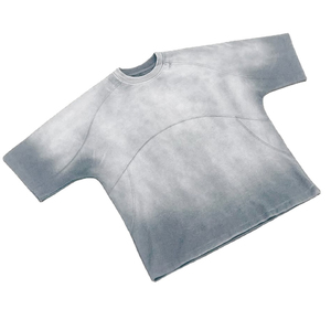 เสื้อยืดโอเวอร์ไซส์ทรงลำลอง คอโอ แขนสั้น ผ้าฝ้าย 100% ไม่ทอ สีพื้น ทรงปกติ สำหรับผู้ชาย - Product Image 1