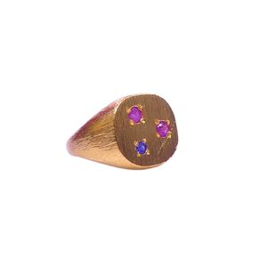 Anillo Clásico de Plata de Ley 925 Chapado en Oro con Rubí y Zafiro Azul para Mujer, Joyería para Bodas - Product Image 4