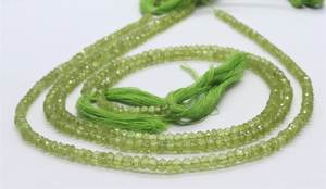 Perles de péridot naturel facettées en forme de rondelle 3,5-4 mm, perles de pierres précieuses facettées en péridot pour la fabrication de bijoux, fournisseur en gros, 13 pouces en vrac - Product Image 3