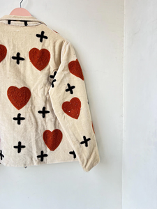 Handmade 100% Cotton Velvet Suzani Kimono Jacket | Winter Breathable Eco-Friendly Quilted Boho Design Embroidery <b>Covered</b> <b>Buttons</b> - Product Image 3