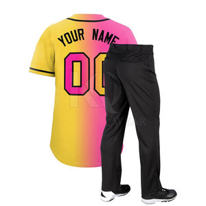 ชุดเบสบอลชายแบบเต็มทีม รวมเสื้อและกางเกง พิมพ์โลโก้และหมายเลขตามสั่ง ระบายอากาศได้ดี น้ำหนักเบา ทนทาน คุณภาพสูง - Product Image 2