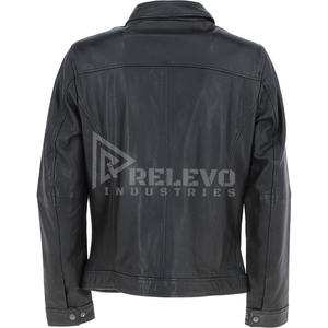 Veste en cuir véritable faite à la main sur mesure pour homme, manteau de motard en cuir de vache véritable, vêtement d'extérieur de luxe pour l'hiver - Product Image 3