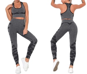 Conjunto de Yoga de Dos Piezas para Mujer, Sujetador Deportivo y Leggings por Encima de la Rodilla, Transpirable, para Fitness, Gimnasio y Entrenamiento - Product Image 4