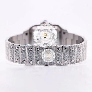 Modern Mens VS1 Moissanite Wristwatch With E Color Brilliant <b>Cut</b> <b>Stones</b> 25MM Analog Digital Quartz 10 Bar Resistance - Product Image 3