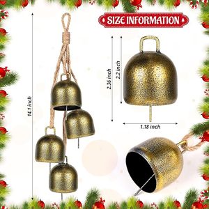 Private labelling Fancy Metal Christmas Hanging Bell With Vintage Style For Home Party Christmas Decoration Display Accessory - Product Image 3