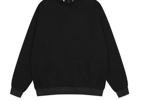 Sweat-shirt à capuche noir surdimensionné pour homme, décontracté, en coton French Terry, avec poche, coupe classique, pour l'automne - Product Image 3