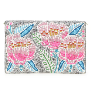 Statement Bead Tote Purses Embellished Seed Bead Clutch Bags Custom Bead Mosaic <b>Handbags</b> - Product Image 1