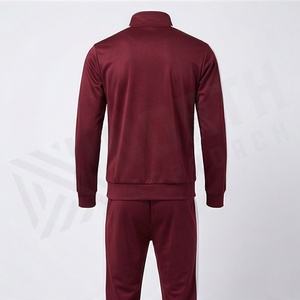 Survêtement pour homme de couleur unie, fermeture éclair intégrale, col montant, vêtements de sport décontractés avec poches latérales, polyester respirant, vêtements d'automne - Product Image 2