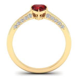 Bague de fiançailles et de mariage REYES, prix de gros, certifiée IGI, or jaune massif 14K 18K 22K, pierre précieuse rubis, bijoux fins pour femmes - Product Image 4