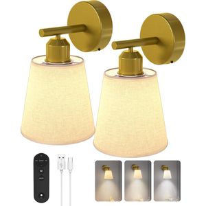 Set di 2 Applique da Parete Wireless con Batteria da 6000mAh, Lampadina a 3 Temperature di Colore e Telecomando, Lampade da Parete Magnetiche Dimmerabili - Product Image 1