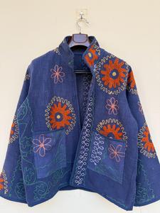 Bohemian Suzani <b>Coat</b> for <b>Women</b> Handcrafted Uzbek Embroidery Short TNT Jacket Vintage Ethnic Festival Outerwear Gift - Product Image 3