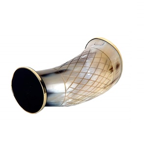 Natural Horn Drinking glass for brass rim Gifts for Him Gifts Real Buffalo Drinking Horn Glass Wine customized logo - Product Image 1