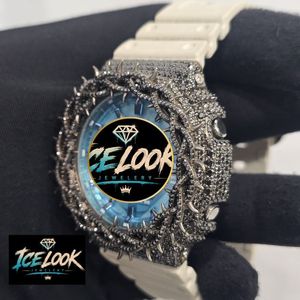 Reloj de Cuarzo de Acero Inoxidable de Lujo con Cristal de Zafiro, Esfera Azul, Correa con Pedrería, Edición Limitada, Visualización de Día/ Fecha - Product Image 4