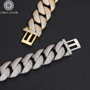 สร้อยคอผู้ชาย Charm Jewells ประดับโมอิสซาไนต์ ชุบทอง 14K แบบโซ่เชื่อม สไตล์ฮิปฮอป ทรงเหลี่ยมเจียระไน ประดับเพชรเม็ดเล็กๆ ได้รับการรับรองจาก IGI เหมาะสำหรับงานปาร์ตี้ - Product Image 3