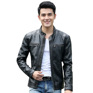 <b>Men's</b> <b>Leather</b> <b>Jacket</b> with Decorative Stitching - Unique Pattern with Fashionable Look - <b>men</b> <b>leather</b> <b>jacket</b> for <b>men</b> - Product Image 1