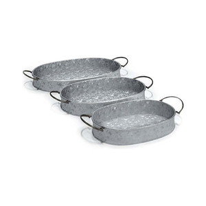 Ensemble de plateaux en métal galvanisé au design moderne classique 3 matériaux en fer durable pour un usage domestique Cadeau de Noël Plateaux décoratifs à bas prix - Product Image 1