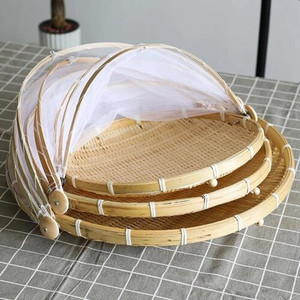 Multifunction <b>Bamboo</b> Woven Box Storage Basket Tea Canister <b>Container</b> l <b>Bamboo</b> Seagrass Bread Basket Net with Folding Lid - Product Image 4