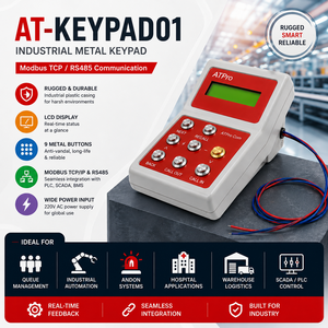 Clavier de communication industrielle |   AT-KEYPAD01 |   Clavier métallique avec écran LCD pour projets PLC, SCADA et OEM - Product Image 1