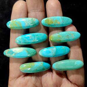 Turquesa Mohave Azul Natural AAA++ de 7x14MM, Gema Ovalada Larga Calibrada con Base Plana para Joyería - Product Image 3
