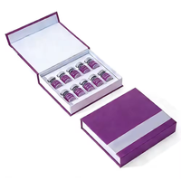 Caja de Embalaje de Papel Rígido Aséptico Personalizada para Viales de 3ml, 5ml y 10ml, con Cierre Magnético, Materiales Reciclados Ecológicos, Grabado en Relieve y Esponja