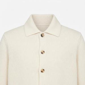 Cardigan pour homme en mélange acrylique et laine, col montant boutonné, manches longues, personnalisable avec logo, marque de cardigans pour homme - Product Image 4