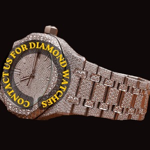 Reloj de Diamantes Chapado en Oro Estilo Hip Hop para Hombre, con Esfera Decorada y Estilo Urbano de Lujo, Disponible en la Mejor Calidad - Product Image 2