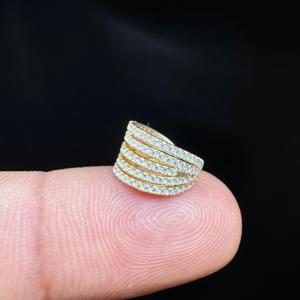 Delicate 14K Gold Diamond Ear Cuff With Lab Grown Diamond Non Pierced Conch Design - Product Image 4