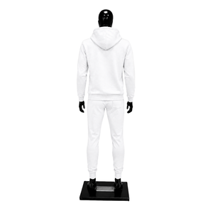 <b>Men</b> White Tracksuit Custom Printed Pullover Hoodie <b>Jogger</b> Pants Set Casual Streetwear Fleece Sportswear <b>Gym</b> Training Outfit Fits - Product Image 2