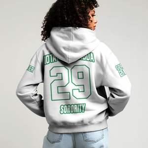 Sudadera con Capucha de la Hermandad Iota Phi Lambda, Blanca y Verde Esmeralda, Personalizada con el Capítulo 1929, Sudadera de Felpa para Mujer con Letras Griegas - Product Image 2
