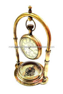 Reloj de Mesa Náutico de Latón Antiguo, Reloj de Escritorio Marino Vintage Hecho a Mano - Product Image 5