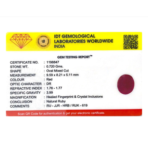 3.6 Carat Natural Ruby Loose Gemstone Oval Cut 8x10mm for Fine Jewelry - Product Image 4