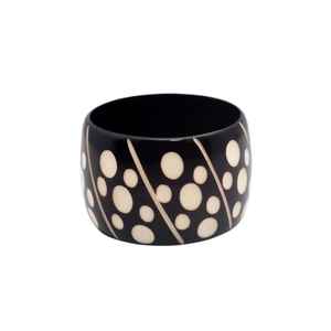 ชุดกำไลข้อมือไม้สักทำมือ ประดับกระจกโมเสกและเรซิ่นแกะสลัก วินเทจ โบโฮ แบบหนา ลายธรรมชาติ โบฮีเมียน สวยสง่า - Product Image 3