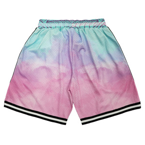 Shorts de basketball personnalisés OEM, uniforme d'équipe, taille élastique en mesh, respirant, séchage rapide, impression de design personnalisé, usine - Product Image 3