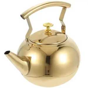 Luxury Polished Stainless Steel Double Wall Whistling Eco-Friendly Tea Kettle Top Handle Elegant Serving <b>Teapot</b> for Hotel - Product Image 2