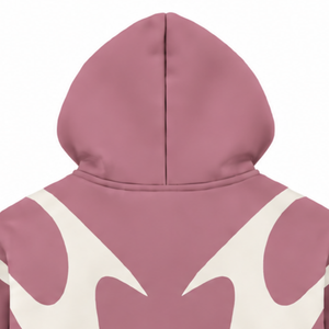 Dusty Pink Contrast Panel <b>Zip</b> Up <b>Hoodie</b> Men Streetwear Full Zipper Long Sleeve Casual Fleece Hooded Jacket With <b>Pockets</b> - Product Image 4